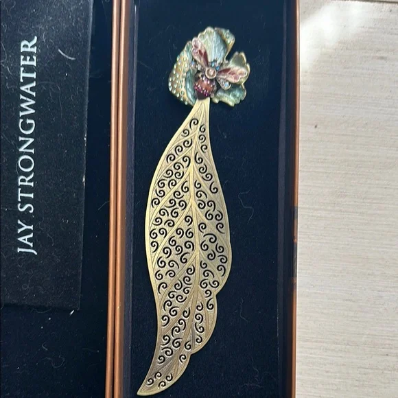Jay Strongwater Elegant Gold/Green/Brown Bee Bookmark - NBU - Picture 2 of 7